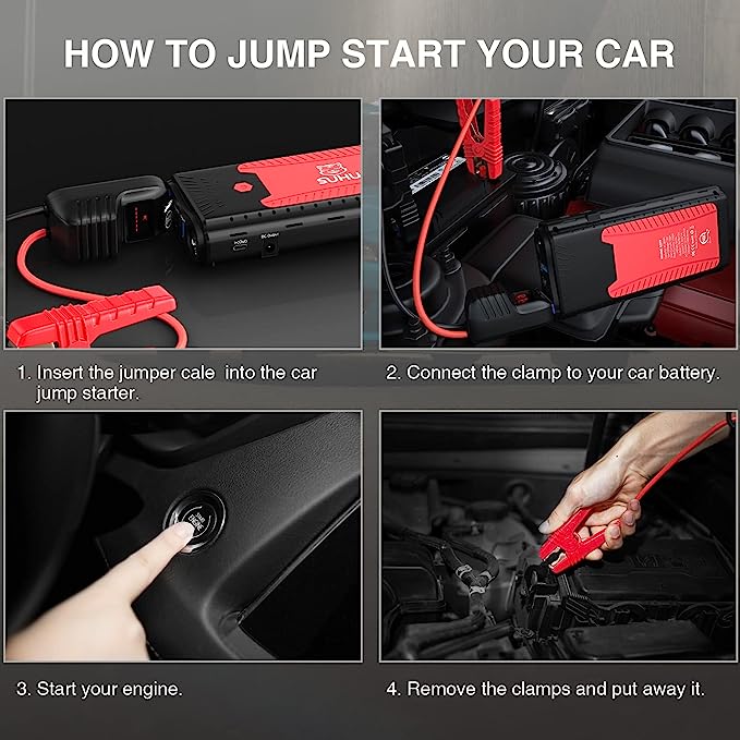 SUHU 1500A Peak Portable Car Battery Starter