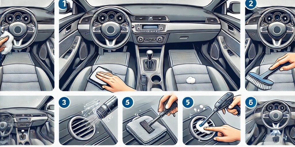 how to clean small spaces in car