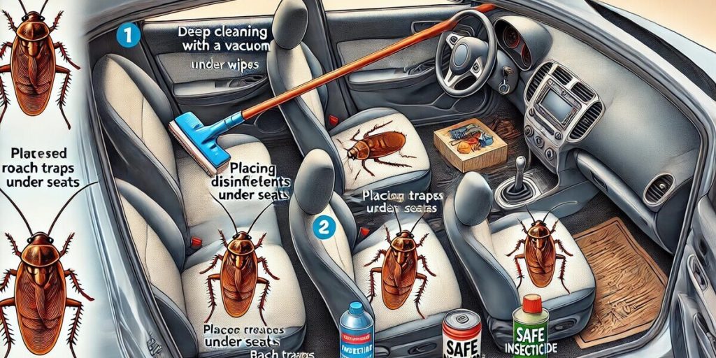 how to get rid of roaches in car