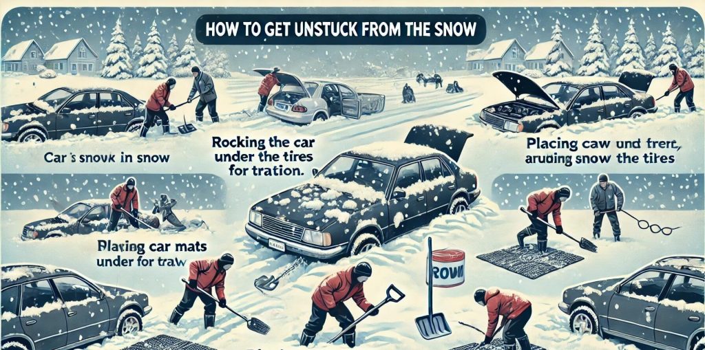 how to get unstuck from the snow
